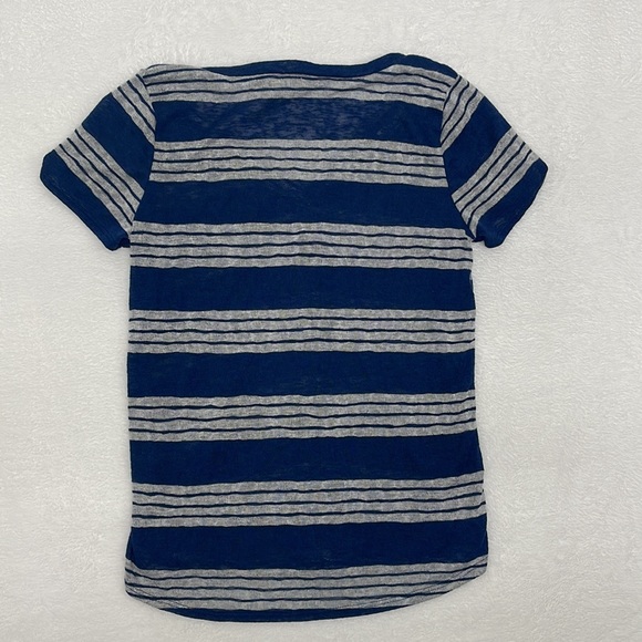 BKE Semi-Sheer Navy Striped Short Sleeve Pocket Shirt sz Medium - Picture 4 of 6